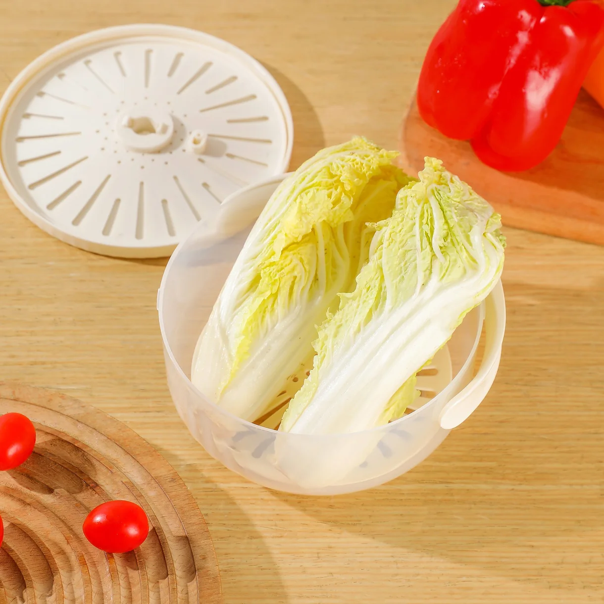Multifunctional Kitchen Washing Basket With Storage Lid