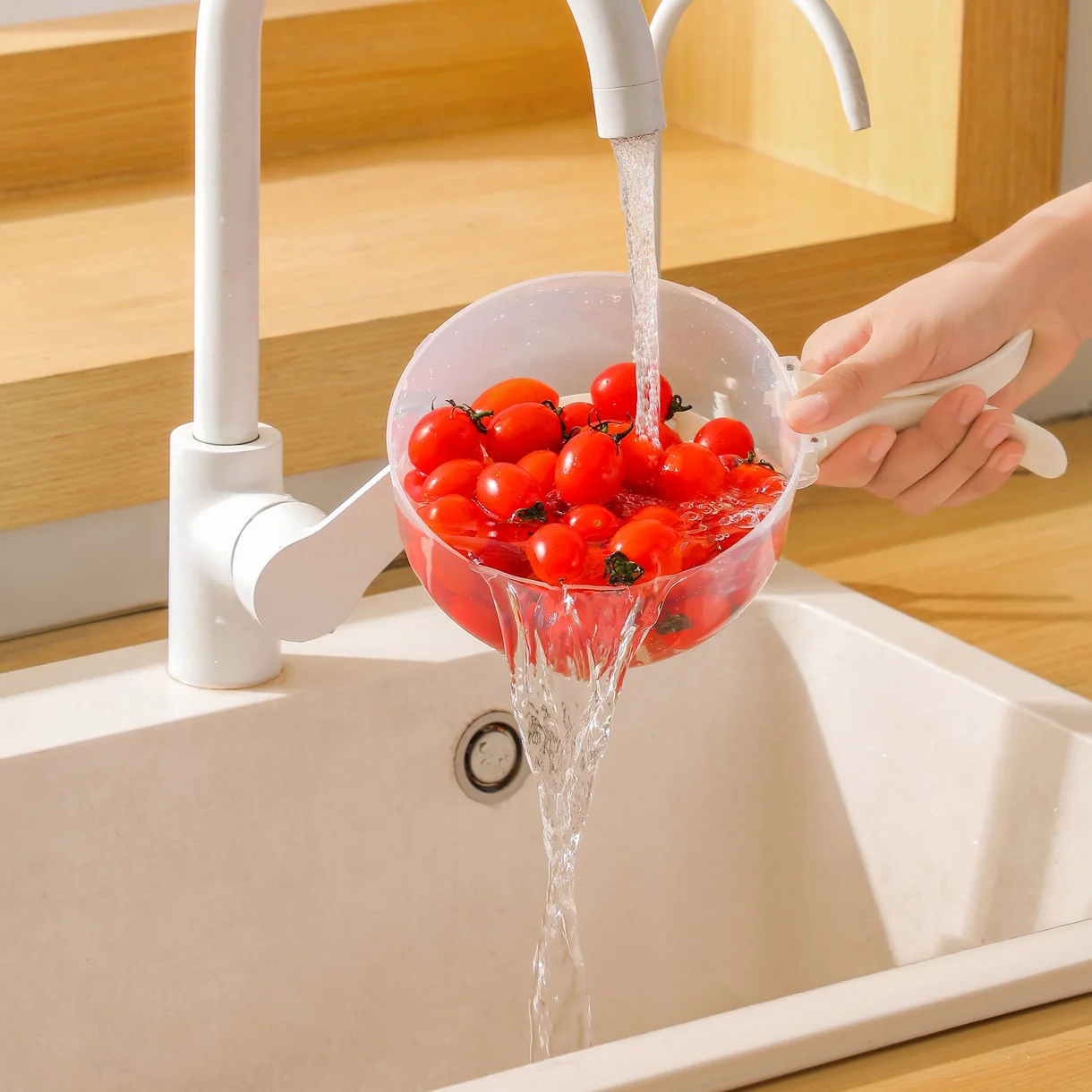 Multifunctional Kitchen Washing Basket With Storage Lid