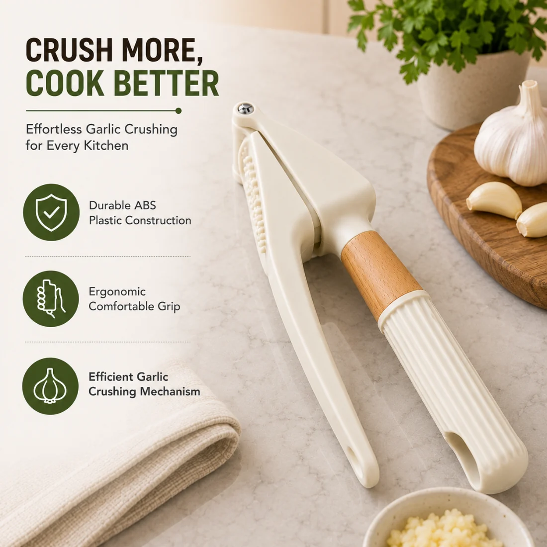 Premium Handheld ABS Garlic Crusher