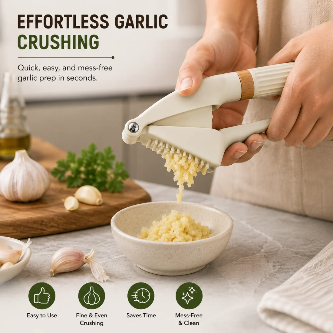 Premium Handheld ABS Garlic Crusher
