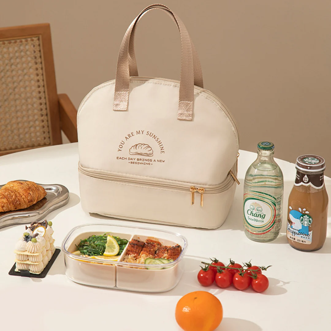 Double Layer Insulated Lunch Bag with Insulation
