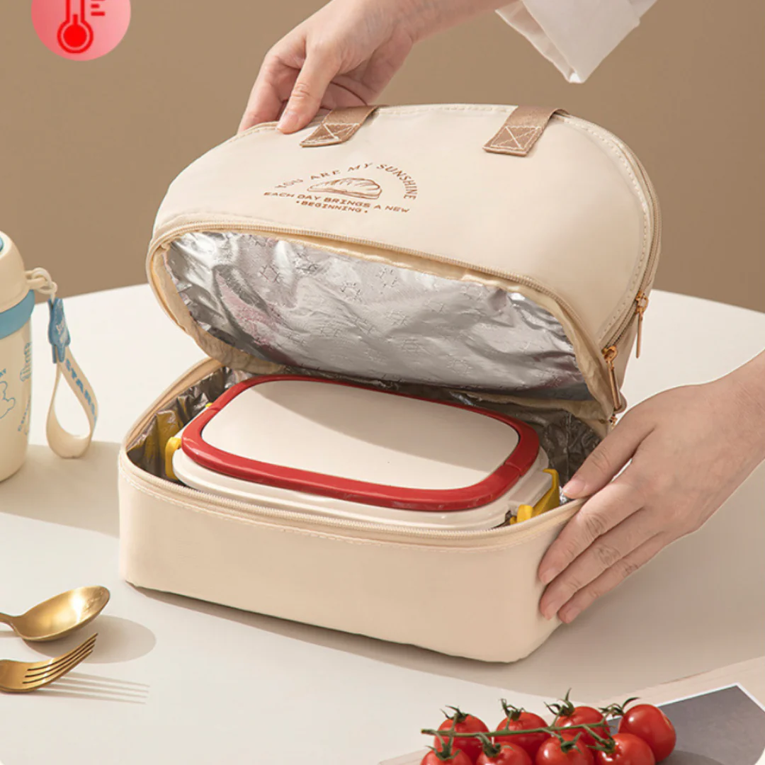 Double Layer Insulated Lunch Bag with Insulation